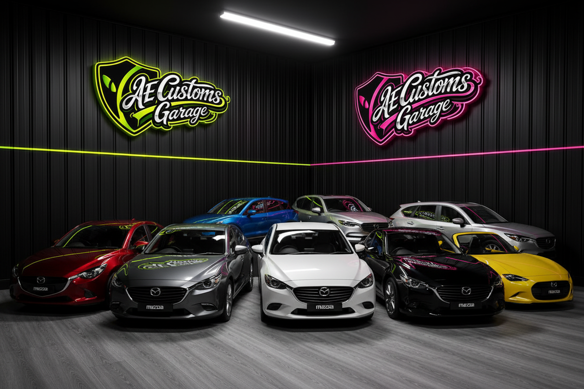 Flota Mazda en Escenografía AE Customs