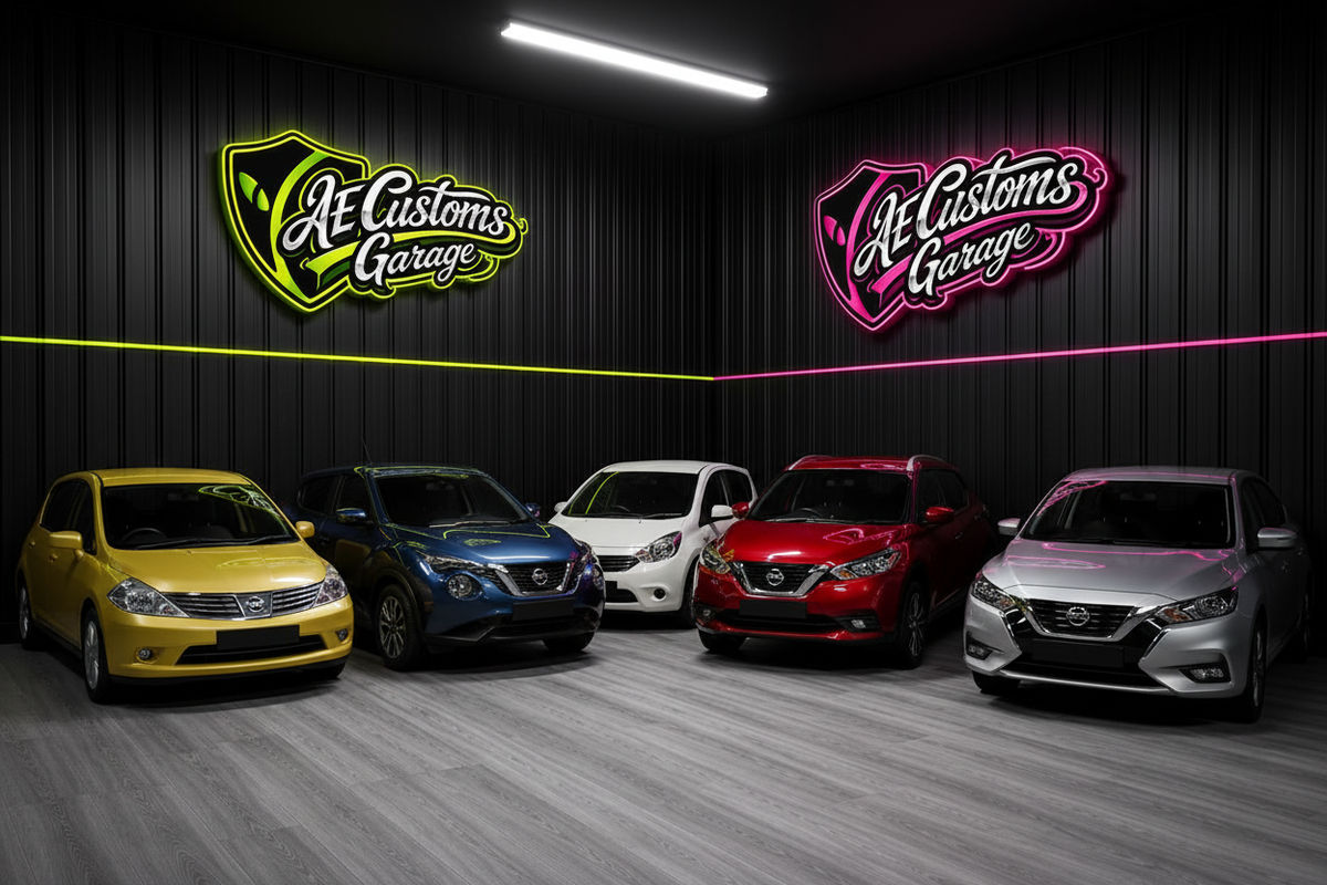 Nissan Tiida, Juke, Note, Kicks y Sentra en AE Customs Garage