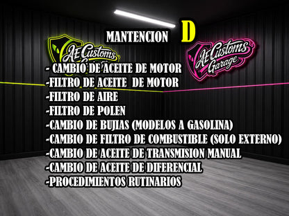 MANTENCION POR KILOMETRAJE VEHICULOS COMUNES TIPO E