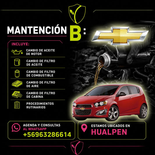 MANTENCION B CHEVROLET SONIC REPUESTOS ALTERNATIVOS