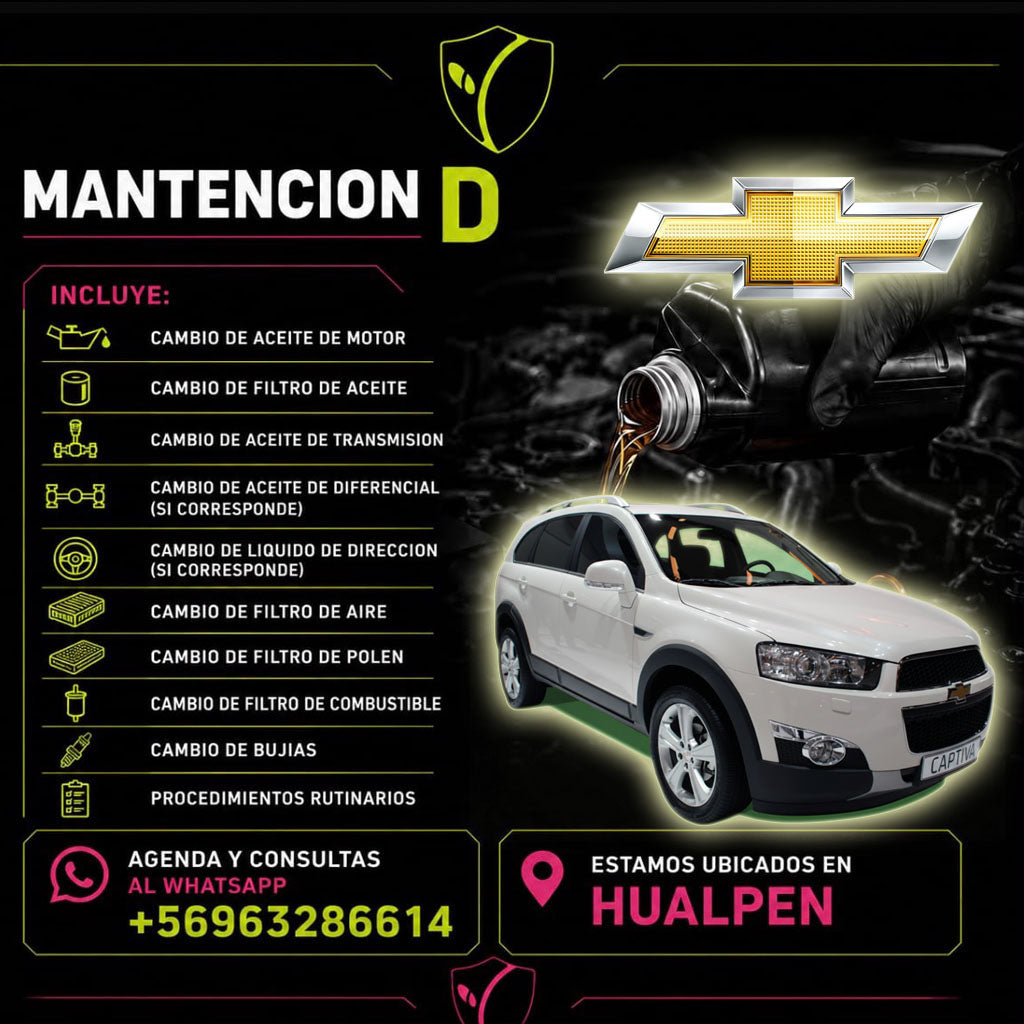 MANTENCION D CHEVROLET CAPTIVA REPUESTOS ALTERNATIVOS