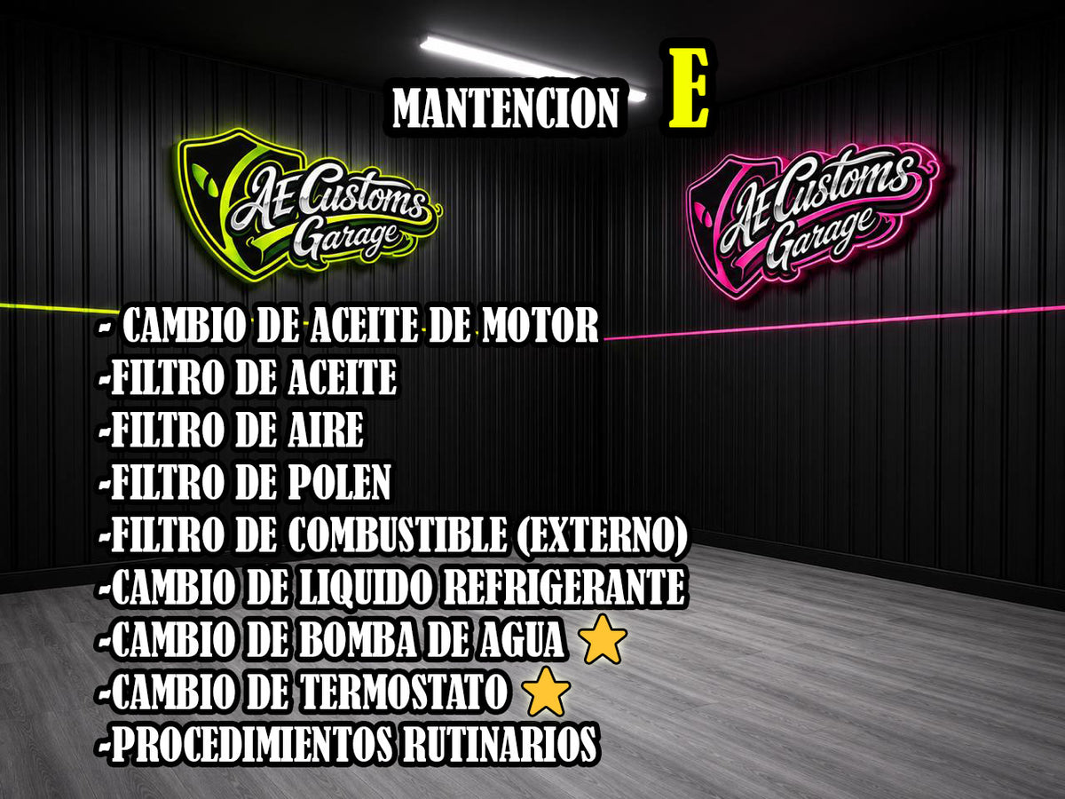 MANTENCION POR KILOMETRAJE VEHICULOS COMUNES TIPO A